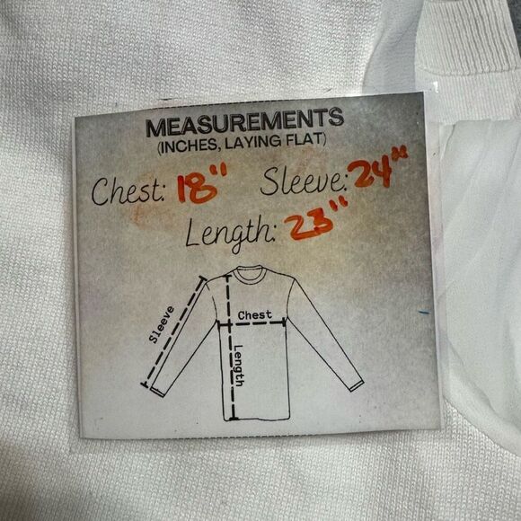 CeCe Neck Bow Sheer Sleeved Sweater Medium - Picture 7 of 7